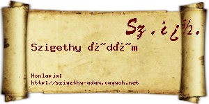 Szigethy Ádám névjegykártya